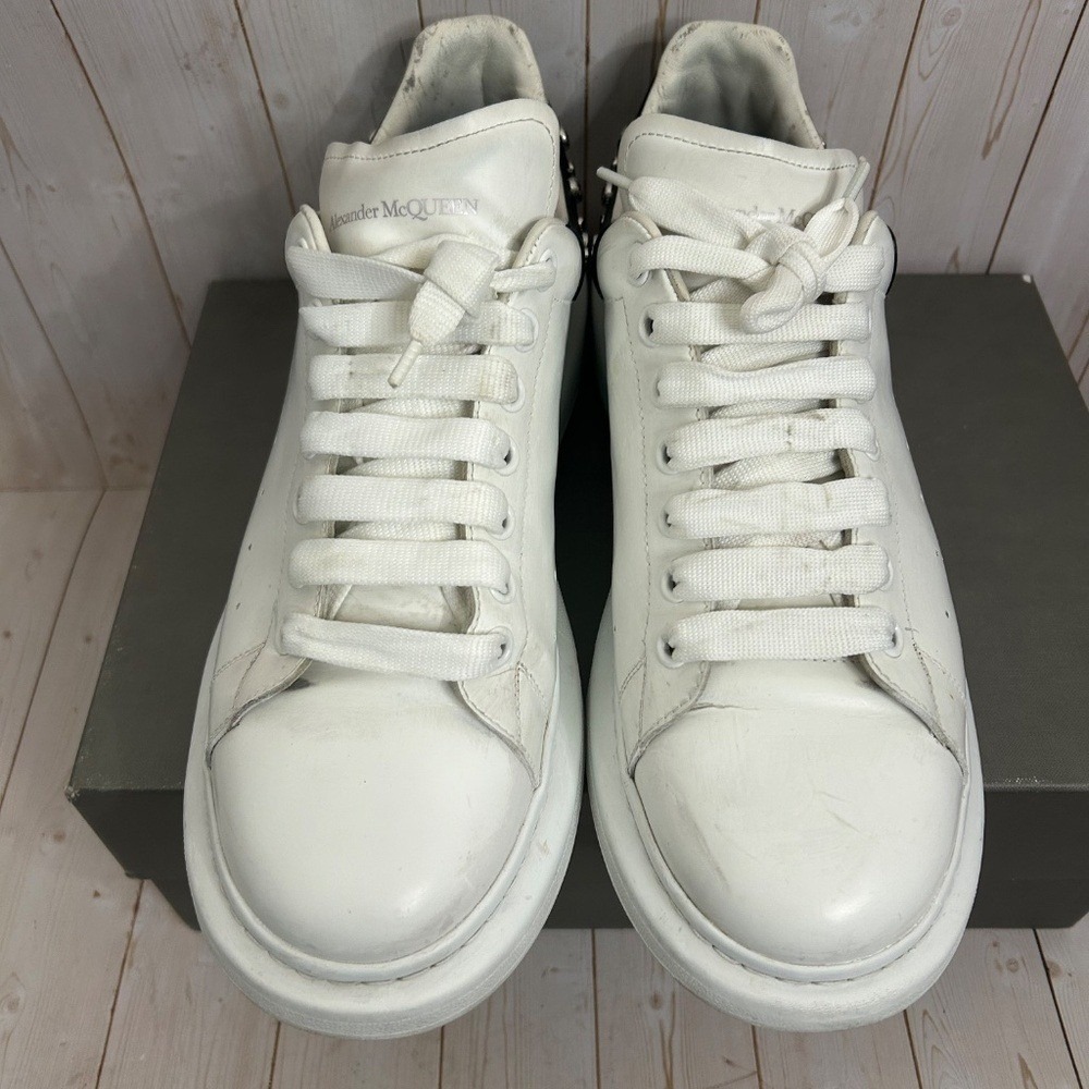 Alexander McQueen Studded Oversized Sneakers White Size 12 - Picture 11 of 13